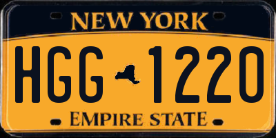 NY license plate HGG1220
