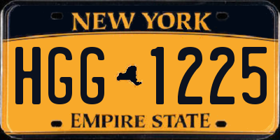 NY license plate HGG1225