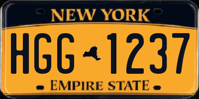 NY license plate HGG1237
