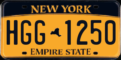 NY license plate HGG1250