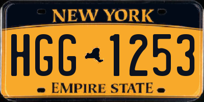 NY license plate HGG1253