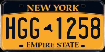 NY license plate HGG1258