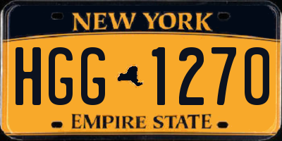 NY license plate HGG1270