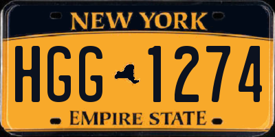 NY license plate HGG1274