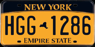 NY license plate HGG1286