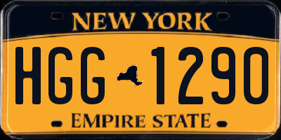 NY license plate HGG1290
