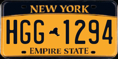 NY license plate HGG1294