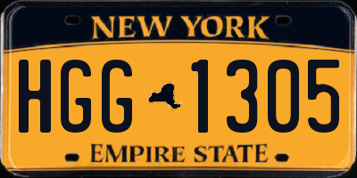NY license plate HGG1305