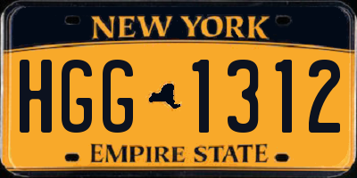 NY license plate HGG1312