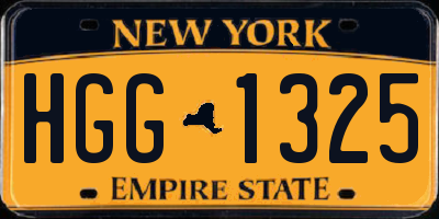 NY license plate HGG1325