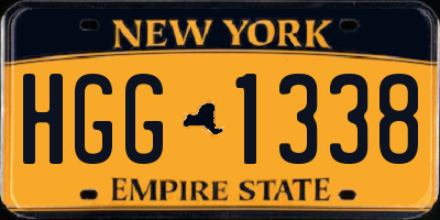 NY license plate HGG1338