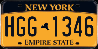 NY license plate HGG1346