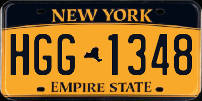 NY license plate HGG1348