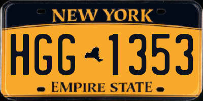 NY license plate HGG1353