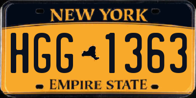 NY license plate HGG1363