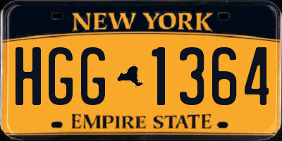 NY license plate HGG1364