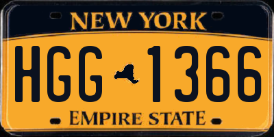 NY license plate HGG1366