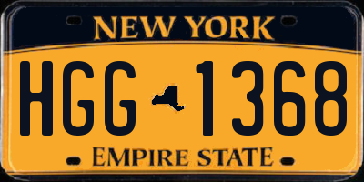 NY license plate HGG1368
