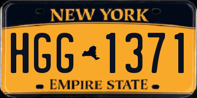 NY license plate HGG1371