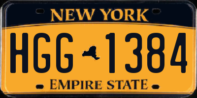 NY license plate HGG1384