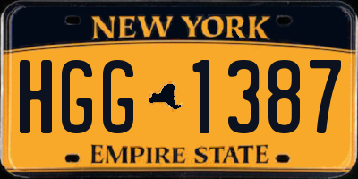 NY license plate HGG1387