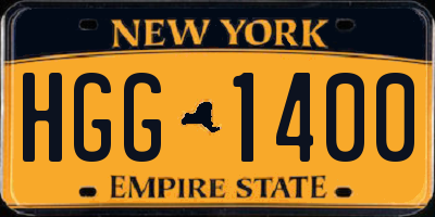 NY license plate HGG1400