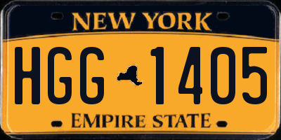 NY license plate HGG1405