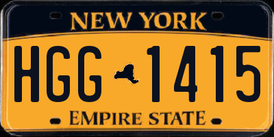 NY license plate HGG1415