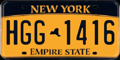 NY license plate HGG1416