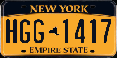 NY license plate HGG1417