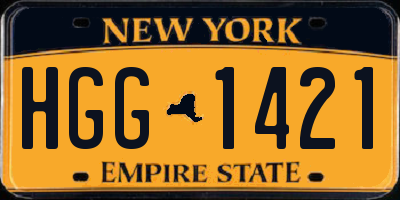 NY license plate HGG1421