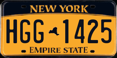 NY license plate HGG1425