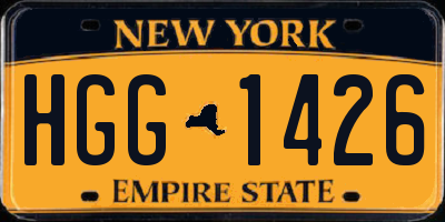 NY license plate HGG1426