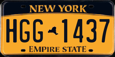 NY license plate HGG1437