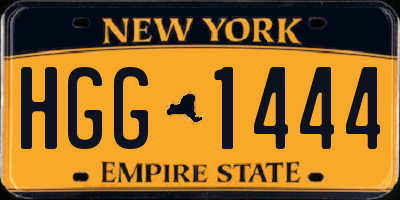 NY license plate HGG1444