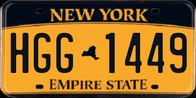 NY license plate HGG1449