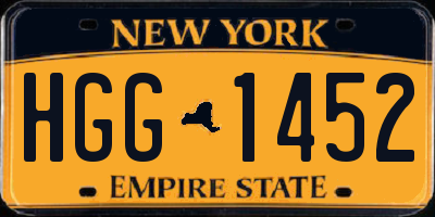 NY license plate HGG1452