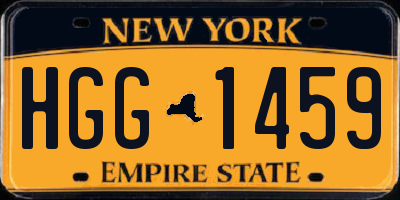 NY license plate HGG1459