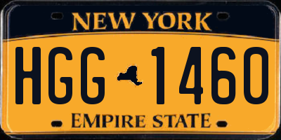 NY license plate HGG1460