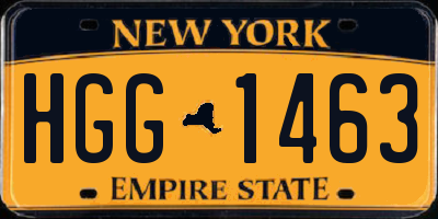NY license plate HGG1463