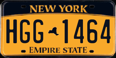 NY license plate HGG1464