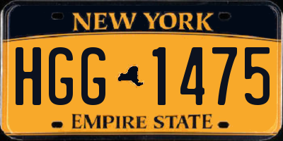 NY license plate HGG1475