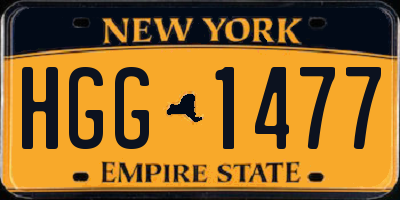 NY license plate HGG1477