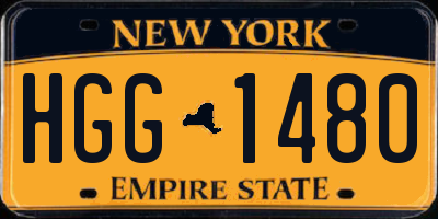 NY license plate HGG1480