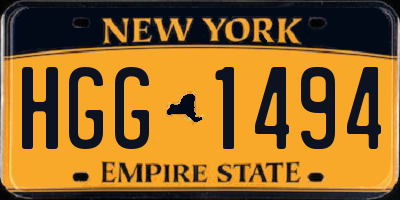 NY license plate HGG1494