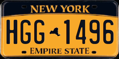 NY license plate HGG1496