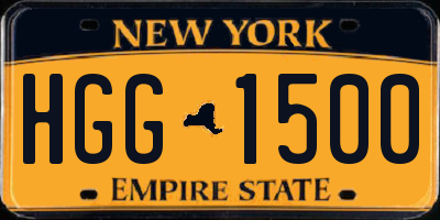 NY license plate HGG1500
