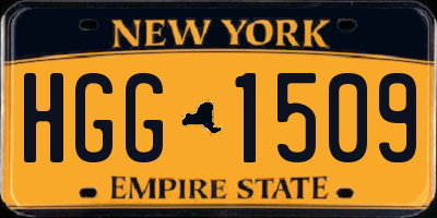 NY license plate HGG1509