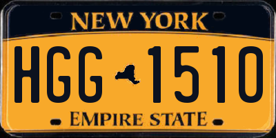 NY license plate HGG1510