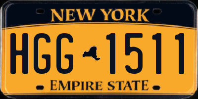 NY license plate HGG1511